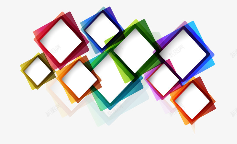 彩色几何方块背景png免抠素材_新图网 https://ixintu.com 彩色 扁平化 抽象 方块 方块背景