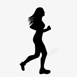女子奔跑鞋奔跑的女子图标高清图片