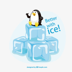 冰块和企鹅矢量图素材
