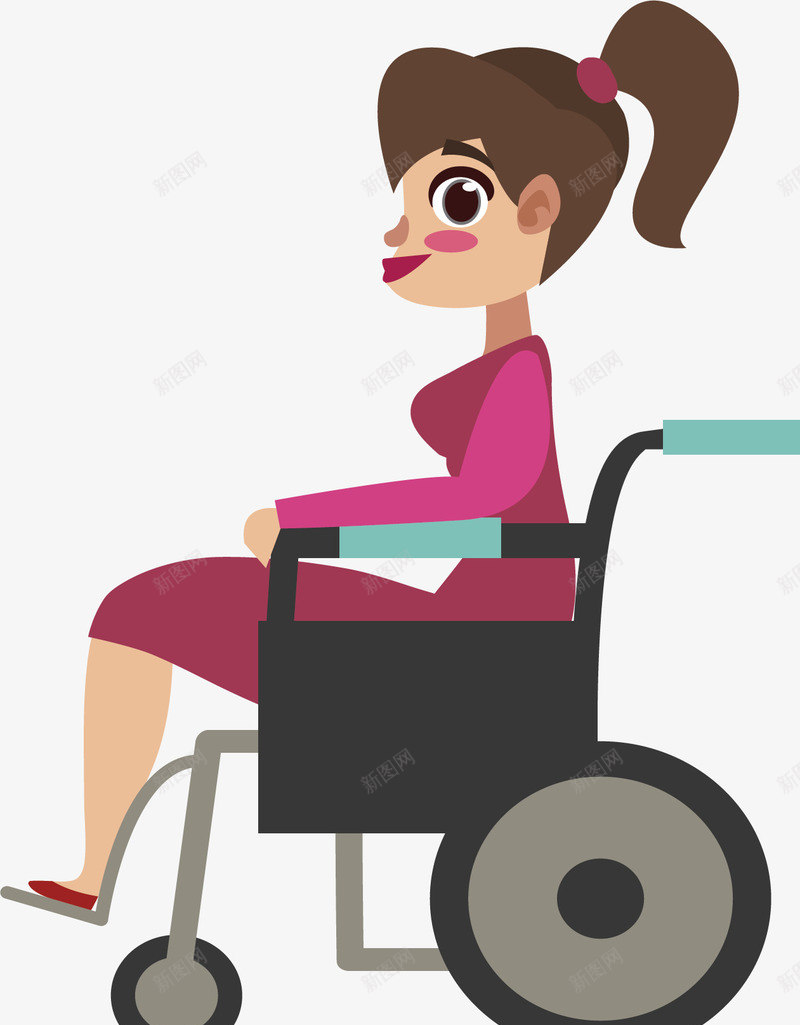 坐在轮椅上的女人矢量图ai免抠素材_新图网 https://ixintu.com 医疗护理 女病人 病人 矢量png 轮椅 轮椅病人 矢量图