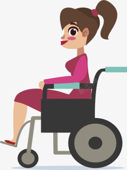 坐在轮椅上的女人矢量图素材