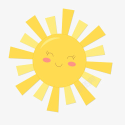 卡通微笑的太阳矢量图素材