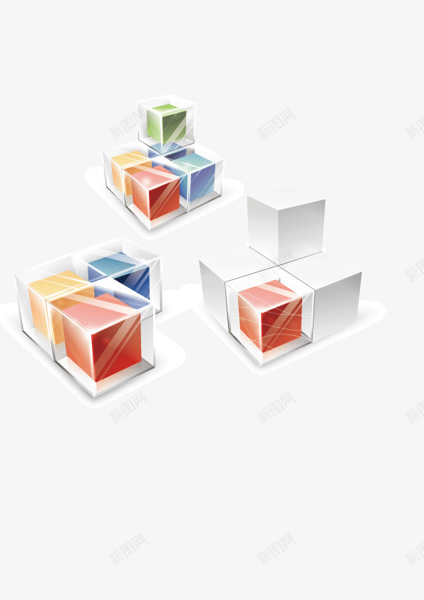 立体方块透明质感矢量图ai免抠素材_新图网 https://ixintu.com 彩色 方块 立体 透明质感 矢量图