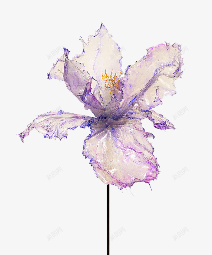 结冰的花png免抠素材_新图网 https://ixintu.com 冰块 创意 紫色 花朵