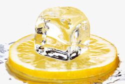 柠檬与冰块素材