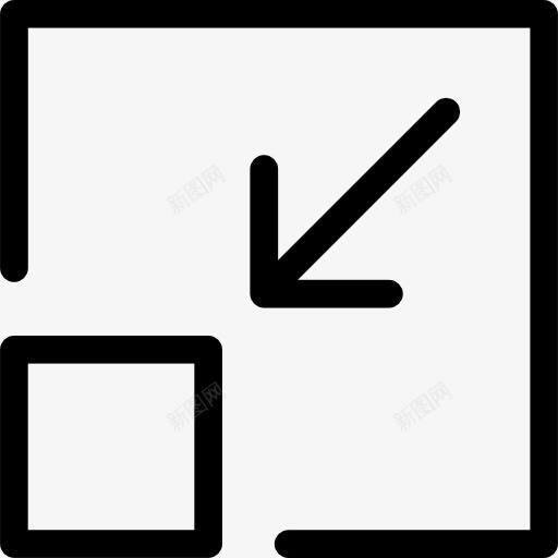 减少图标png_新图网 https://ixintu.com 多媒体选项 方块 界面最小化 箭头