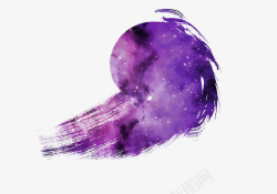 星空千纸鹤笔刷紫色星空笔刷高清图片