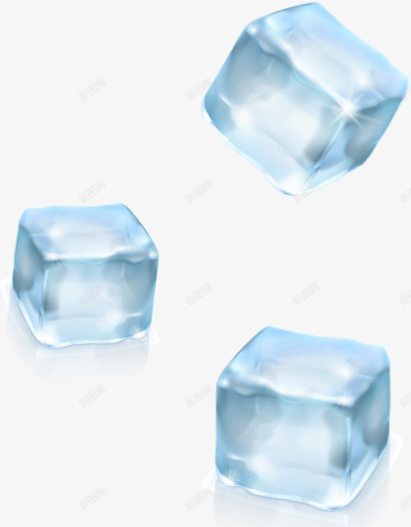 小清新蓝色冰块png免抠素材_新图网 https://ixintu.com 唯美冰块 小清新冰块 水彩 简约冰块 蓝色冰块 质感