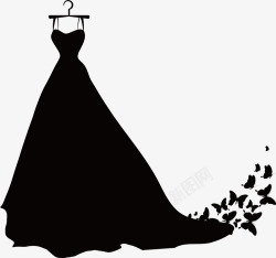 穿着婚纱手绘黑色婚纱手绘高清图片