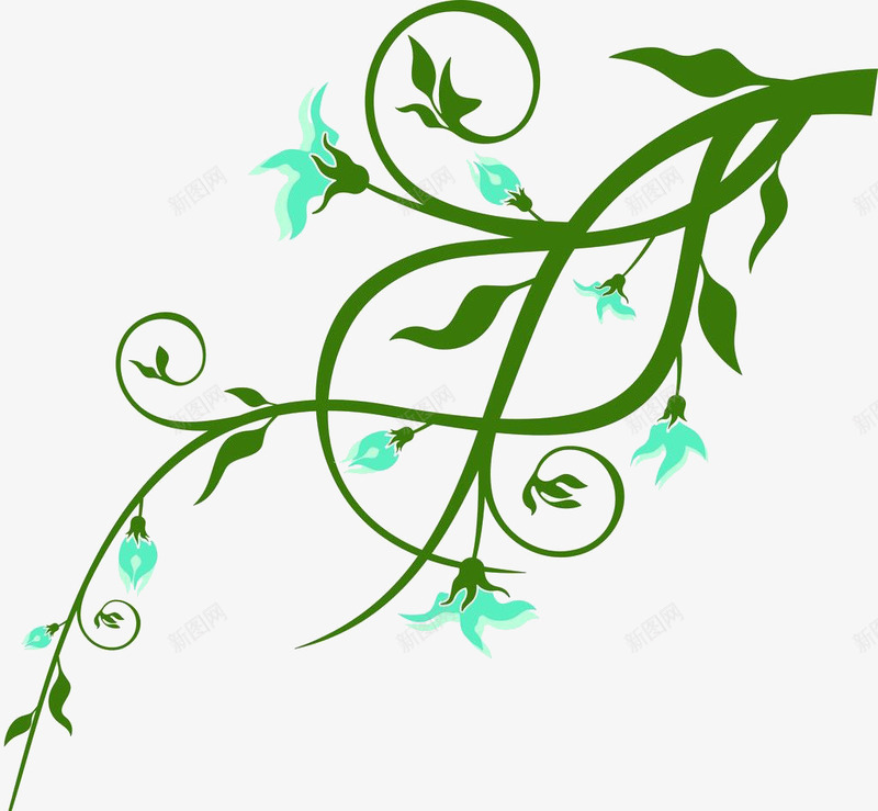 幽静的美丽png免抠素材_新图网 https://ixintu.com 卡通 植物 植被 绿腾 艺术 花卉 装饰