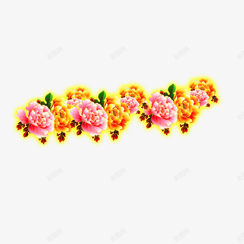 美丽的花节日庆祝png免抠素材_新图网 https://ixintu.com 红色 美丽 花卉 黄色