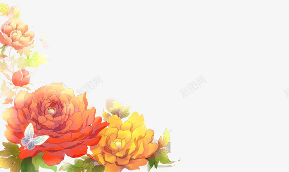 红色花朵水彩牡丹花png免抠素材_新图网 https://ixintu.com 水彩 牡丹花 红色 花朵