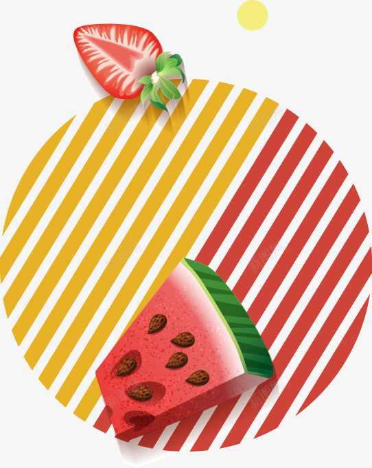 彩色竖条草莓西瓜图案png免抠素材_新图网 https://ixintu.com 彩色竖条 草莓 西瓜图案