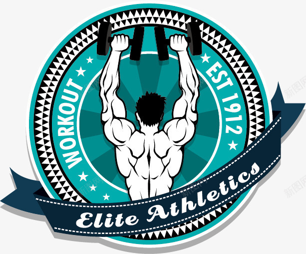 健身标志标识图标png_新图网 https://ixintu.com logo设计 健美 健身 健身俱乐部logo 健身标识 卡通 强壮 肌肉 锻炼