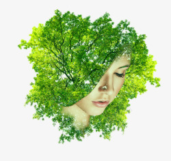 创意被绿树遮盖的脸创意被绿树遮盖的脸高清图片