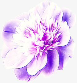 紫色水彩牡丹花素材