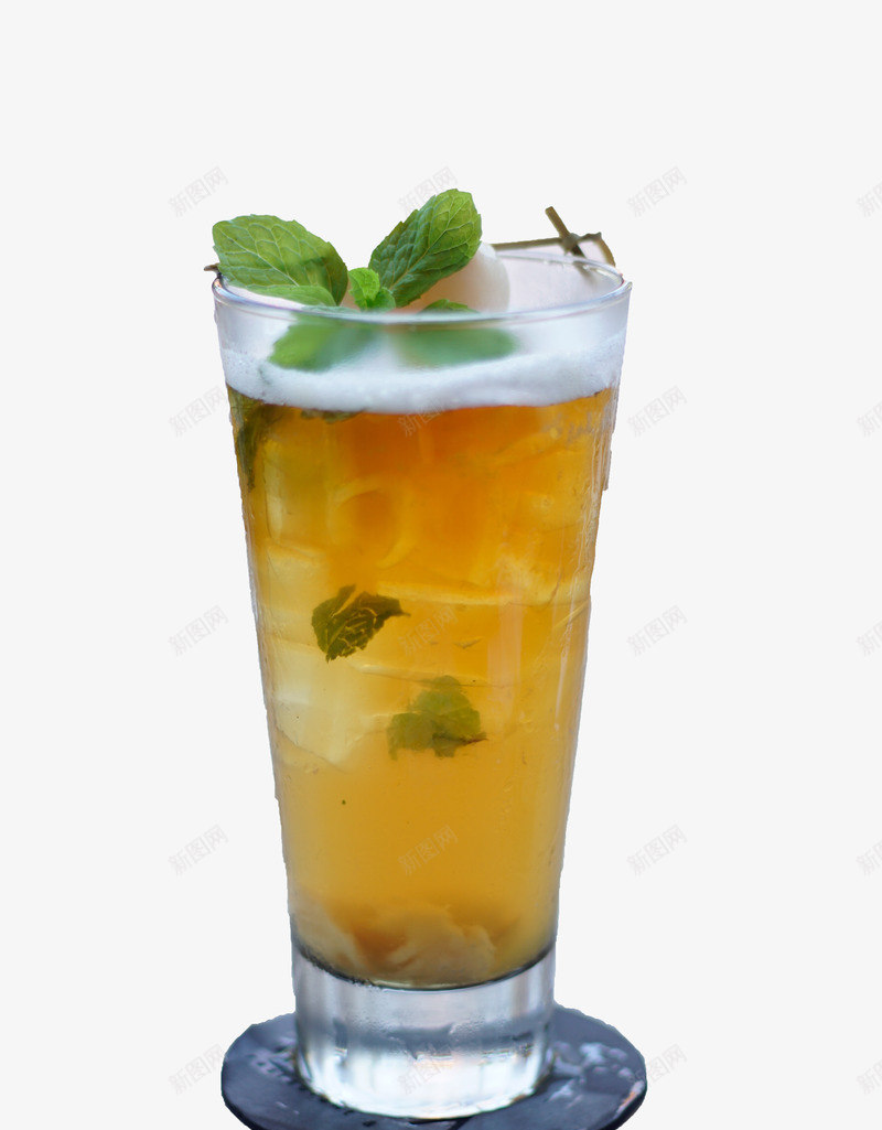 冰镇薄荷茶png免抠素材_新图网 https://ixintu.com 产品实物 冰块 凉水 饮品