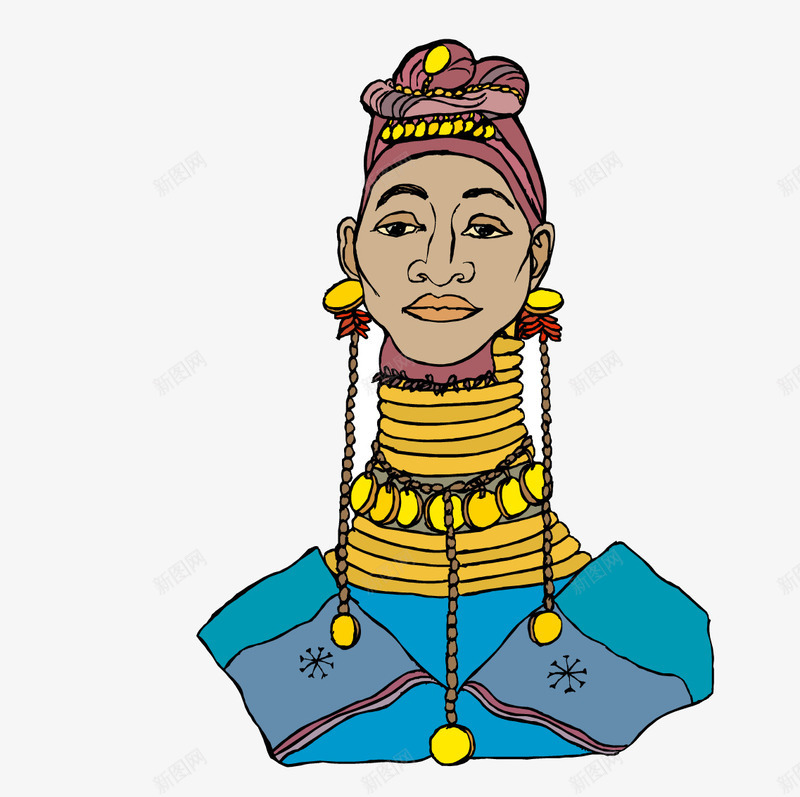 非洲长脖子女人png免抠素材_新图网 https://ixintu.com 女人 长脖子 非洲
