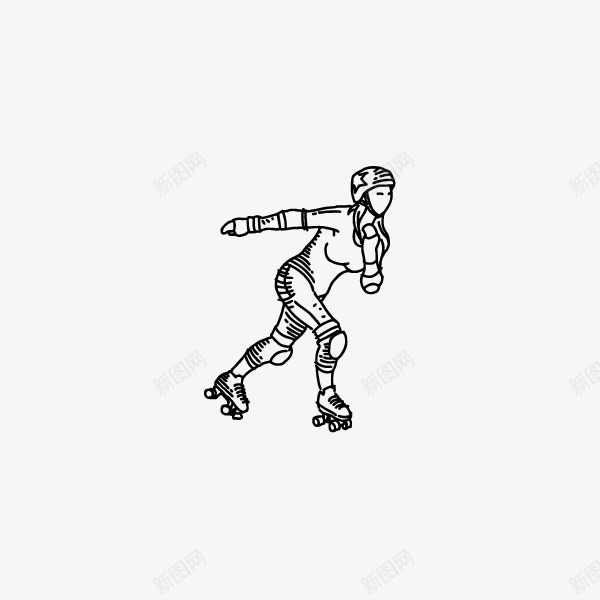 手绘卡通线描溜冰人物图标png_新图网 https://ixintu.com 卡通溜冰女人 溜冰 溜冰图标 溜冰比赛 滑冰 线描溜冰人物