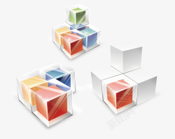 彩色立体方块矢量图素材