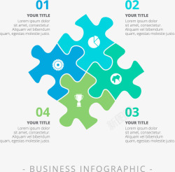 方块拼图信息图表矢量图素材