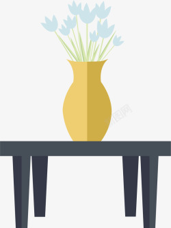 桌上的花瓶矢量图素材