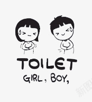 卡通男女厕所标识图标图标