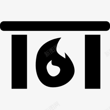 壁炉用火焰加热家图标图标