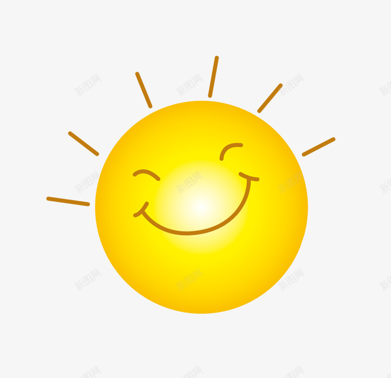卡通线型图案微笑的太阳png免抠素材_新图网 https://ixintu.com 卡通太阳 微笑的太阳 线型图案