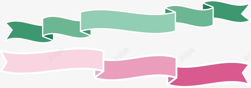 大波浪彩带png免抠素材_新图网 https://ixintu.com 波浪彩带 粉色彩带 绿色彩带 飘逸的彩带