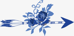 布艺免费下载蓝色花朵箭头蓝色装饰花纹边矢量图高清图片