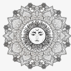 太阳装饰花纹图素材