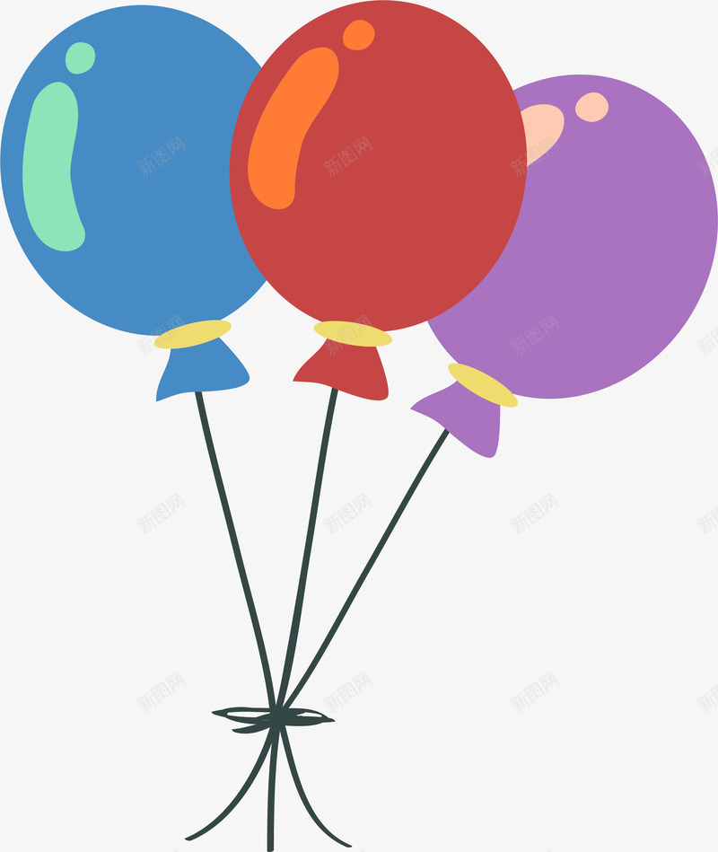 2018新年装饰气球png免抠素材_新图网 https://ixintu.com 2018 卡通 彩色气球 新年庆祝 装饰