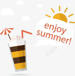 夏日必备饮品饮品太阳沙滩夏日夏天夏立夏暑天5高清图片