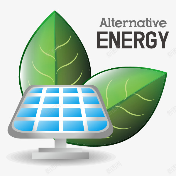 绿色能源太阳能png免抠素材_新图网 https://ixintu.com 卡通 太阳能 环保 绿色能源 节能