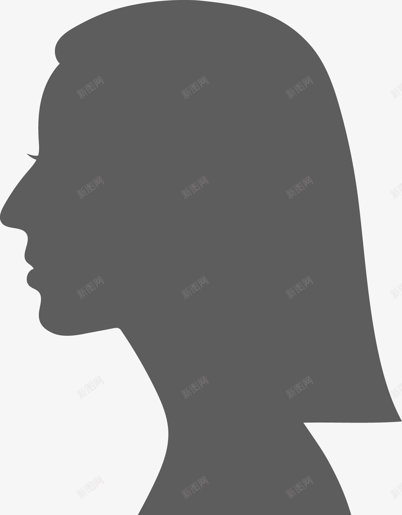 长头发的小女人图图标png_新图网 https://ixintu.com 五官 人 卡通 口鼻 头 头部 头部剪影 女人 女孩 角色 身体 轮廓 面孔剪影