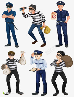 警察抓小偷读物小偷和警察高清图片
