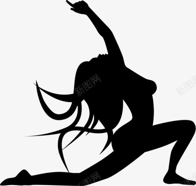 跳舞的女人黑色剪影图标图标