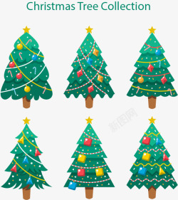 六颗圣诞树素材