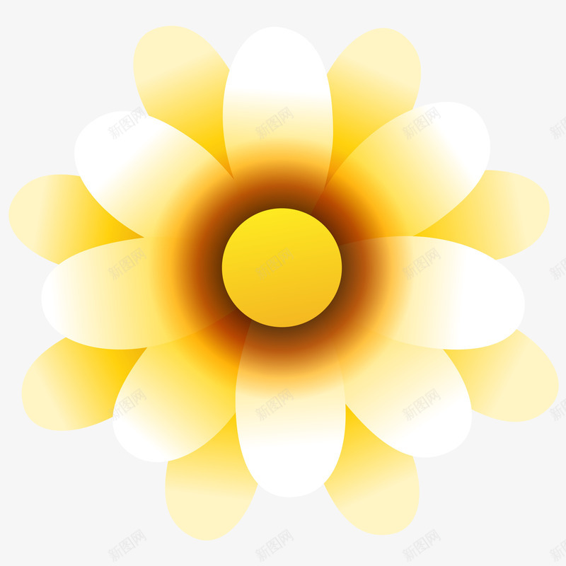 黄色上的太阳花png免抠素材_新图网 https://ixintu.com 太阳花 手绘植物 植物 绿植 花卉 花朵 黄色
