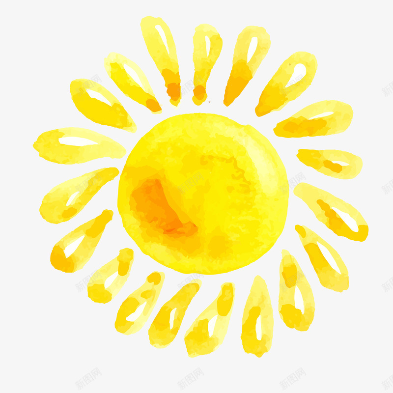 黄色太阳矢量图ai免抠素材_新图网 https://ixintu.com 卡通 太阳 彩绘 手绘 水彩 水粉 黄色 矢量图