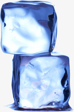 蓝色立体冰块素材