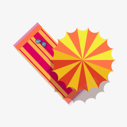 彩色太阳伞手绘沙滩太阳矢量图高清图片