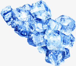 堆积的蓝色冰块合成素材