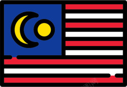 方形的马来西亚国旗素材