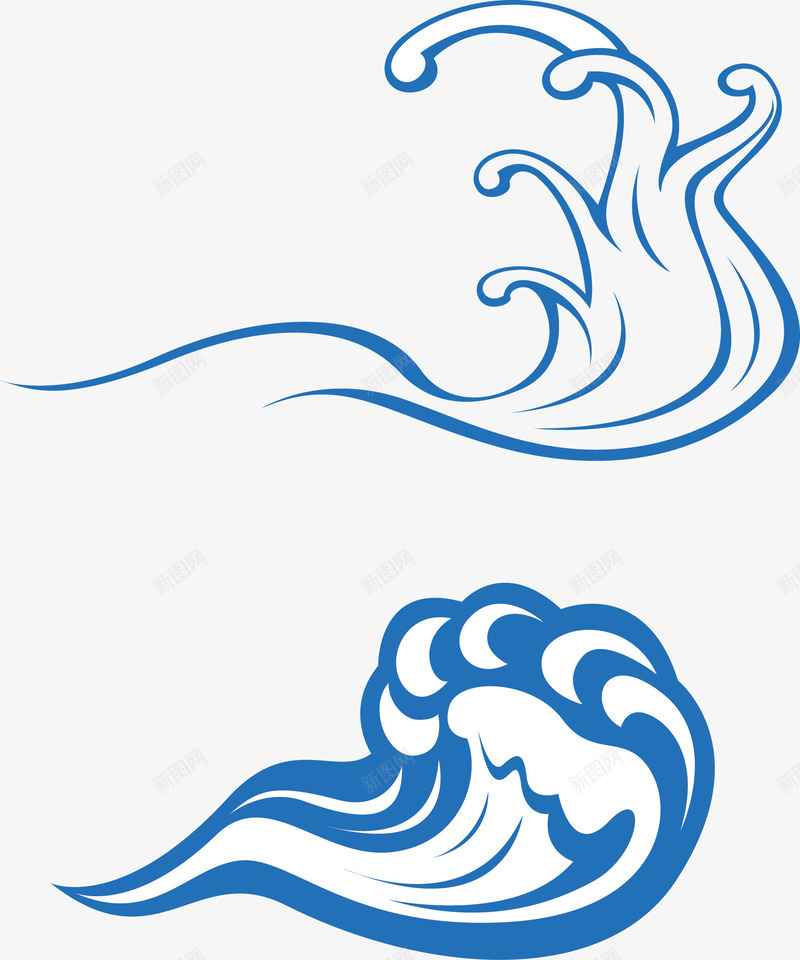 经典创意水浪图标png_新图网 https://ixintu.com 创意水浪 卡通波浪 古典水浪 水浪素材 波浪元素 波浪标识