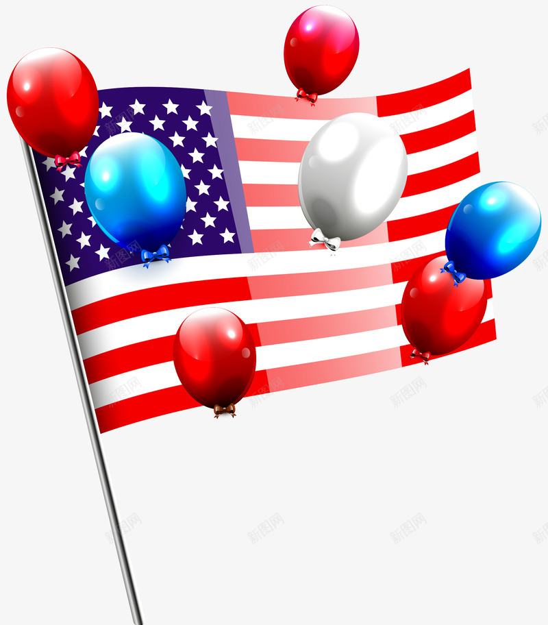 美国国旗气球png免抠素材_新图网 https://ixintu.com 事件 创意 国旗 庆祝 气球 独立日 美国 美国气球