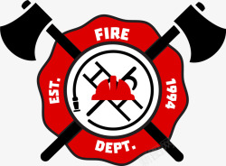消防队队徽消防斧标识图标高清图片