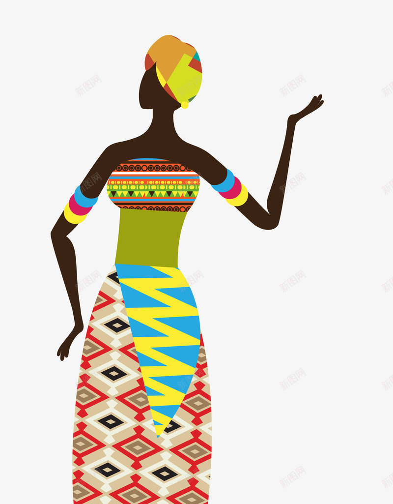 卡通手绘非洲女人png免抠素材_新图网 https://ixintu.com 创意 动漫动画 卡通 手绘 非洲女人 非洲女子