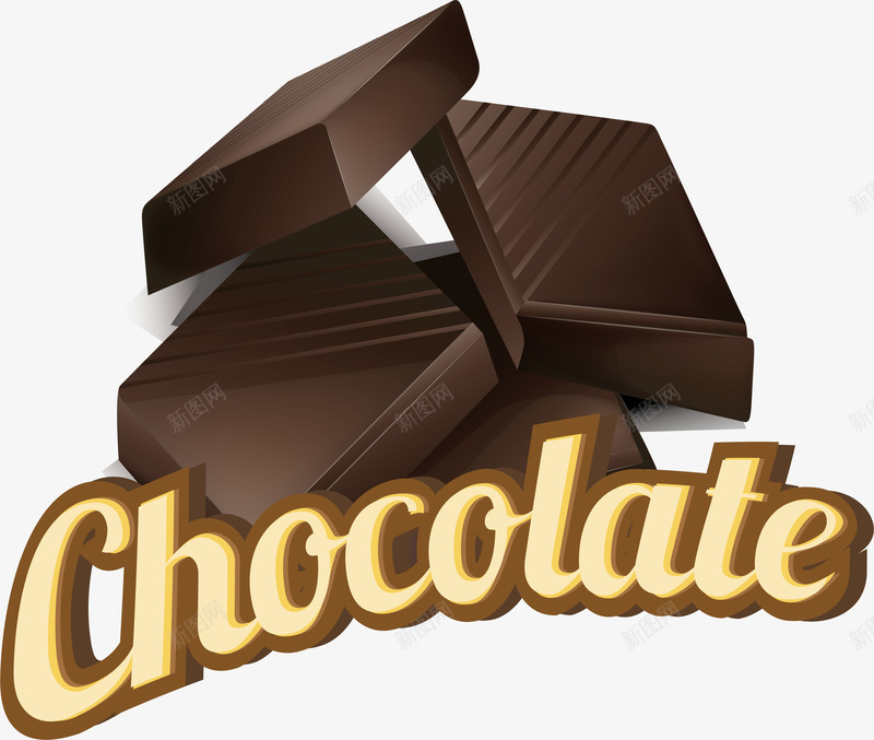 香醇黑巧克力矢量图eps免抠素材_新图网 https://ixintu.com 巧克力 方块巧克力 生巧 矢量素材 黑巧克力 矢量图